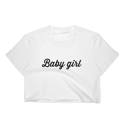 Kinky Cloth Top Crop Top - S / White/ Pink Font Baby Girl Top