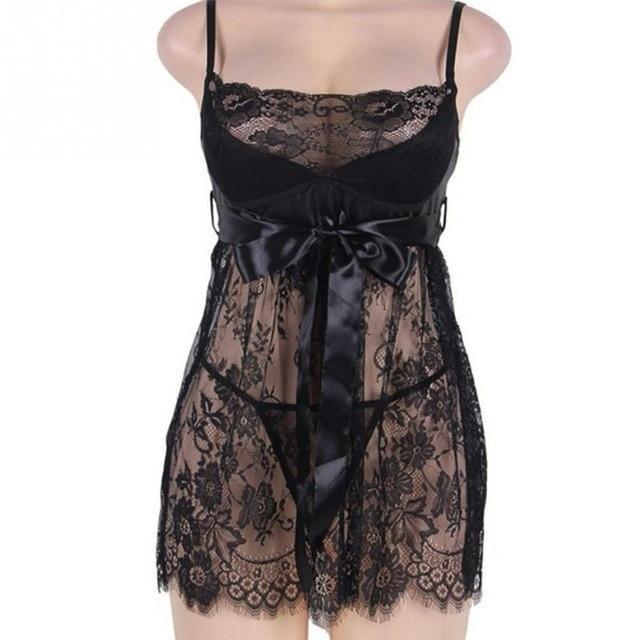 Kinky Cloth Lingerie Black / XXXL / China Babydoll Plus Size Lace Dress