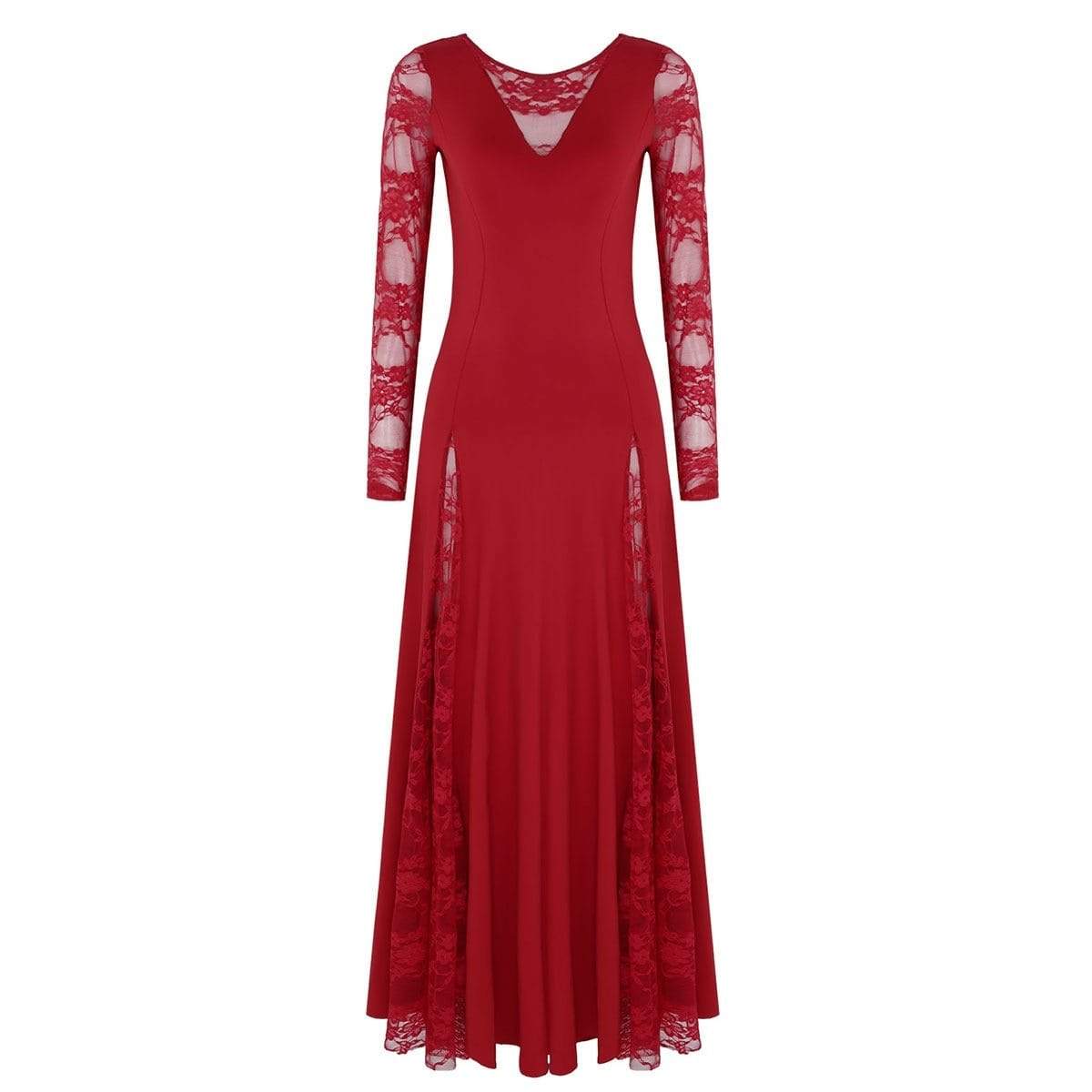 Kinky Cloth 200306145 Red / L Ballroom Dance Long Lace Dress