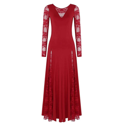 Kinky Cloth 200306145 Red / L Ballroom Dance Long Lace Dress
