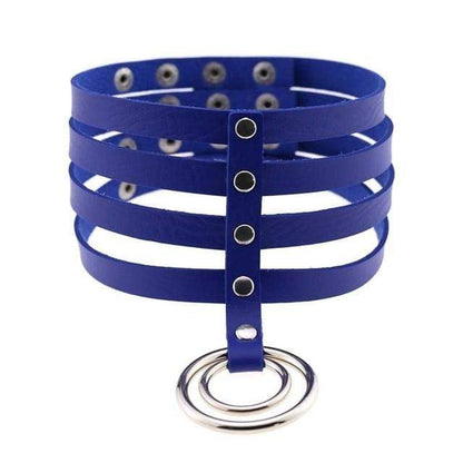 Kinky Cloth Necklace blue Banded Belt Collar