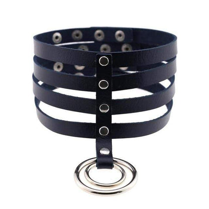 Kinky Cloth Necklace dark blue Banded Belt Collar
