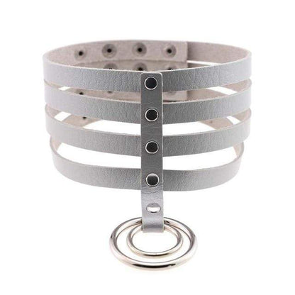 Kinky Cloth Necklace silver Banded Belt Collar