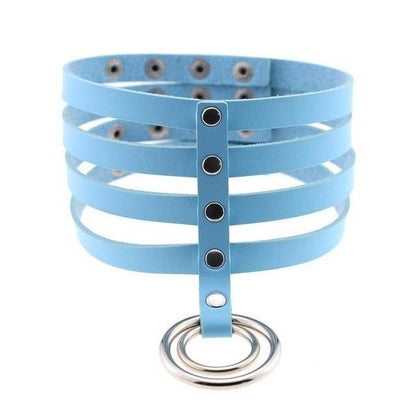 Kinky Cloth Necklace sky blue Banded Belt Collar