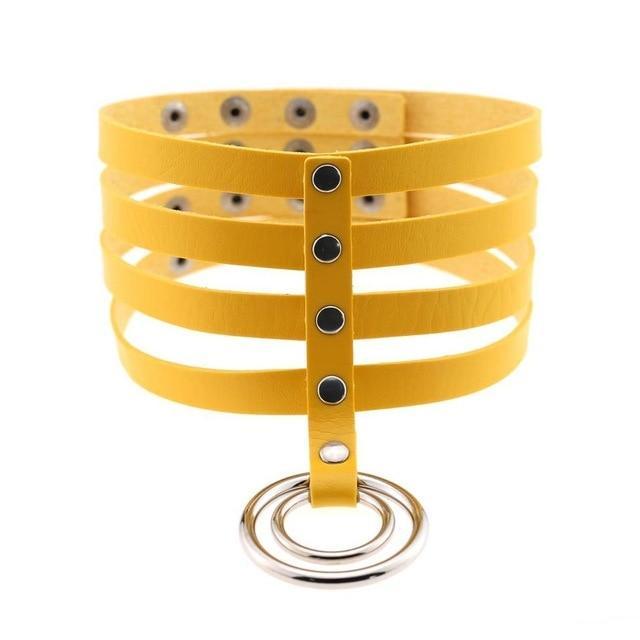 Kinky Cloth Necklace yellow Banded Belt Collar