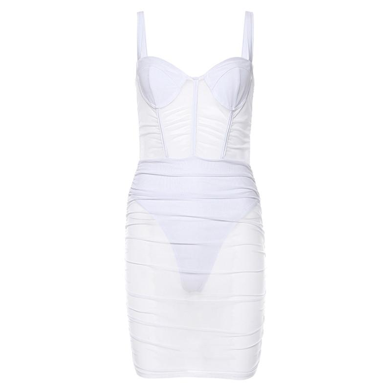Kinky Cloth 200000347 White / S Bare Mini Sheer Bodycon Dress