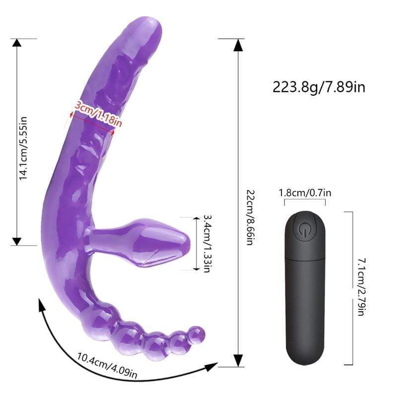 Kinky Cloth 200001517 Purple Beaded Double Penetration Anal Plug