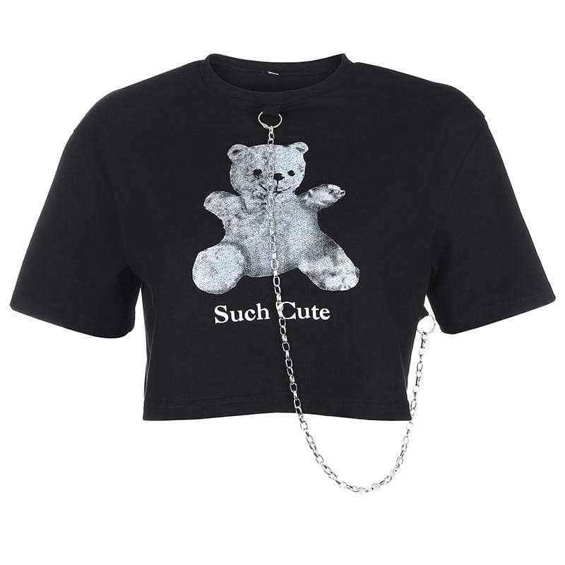Bear With Chains Loose Crop Top