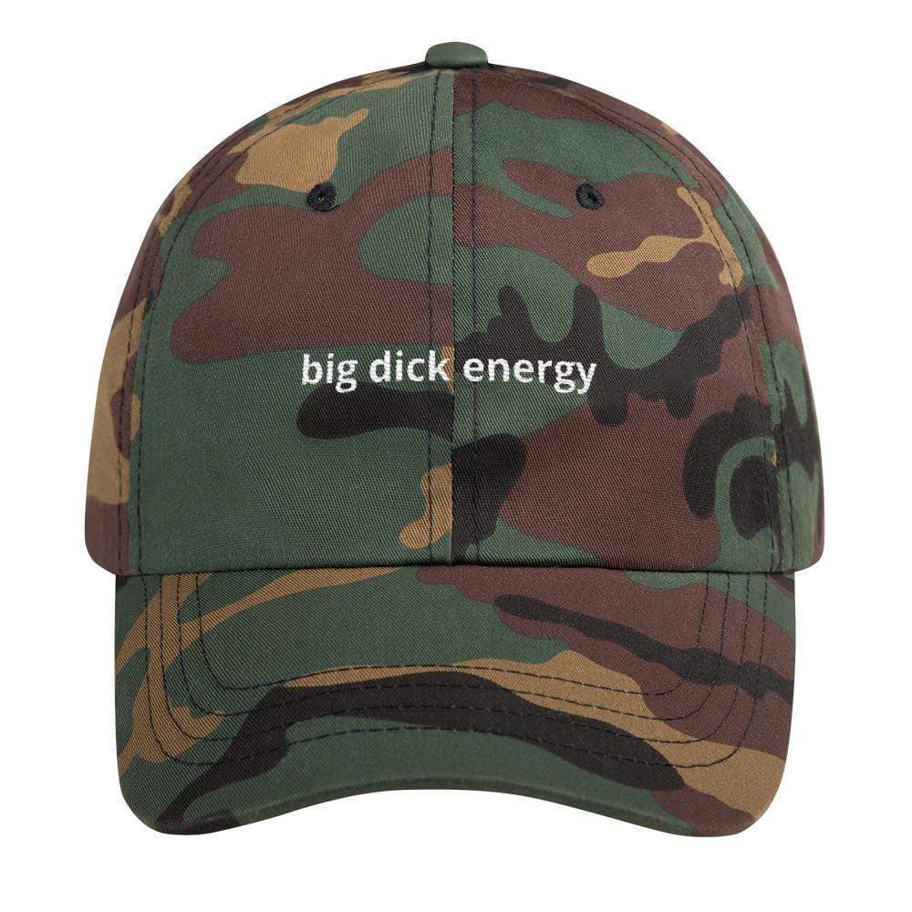 Kinky Cloth Hats Green Camo Big Dick Energy Dad Hat