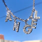 Bitch Crystal Letter Necklace