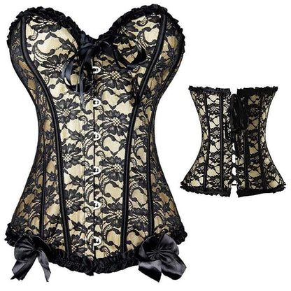 Black and Gold Gothic Plus Size Corset