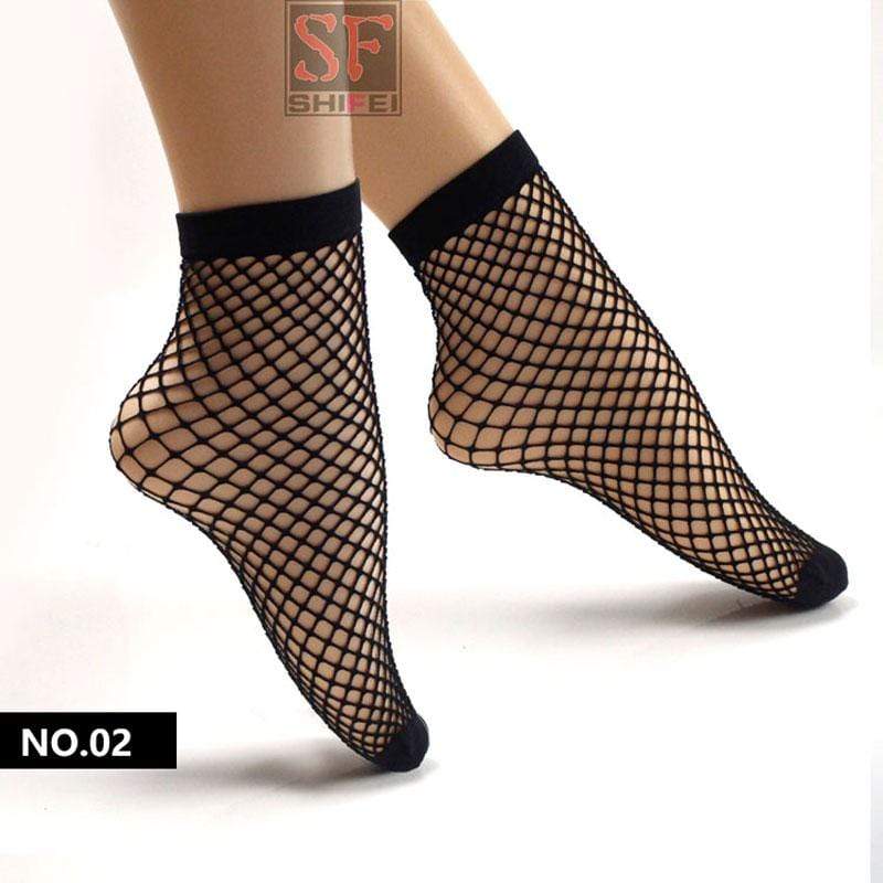 Ankle Length Fishnet Lace Socks