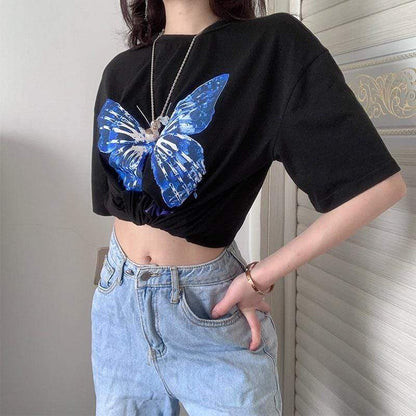Black Butterfly Graphic T-Shirt