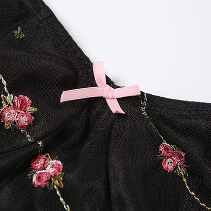 Kinky Cloth Black Floral Sling Dress