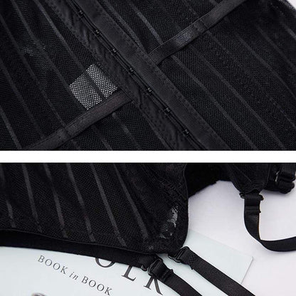 Kinky Cloth 3120601 Black Gothic Corset Lingerie Bra Set