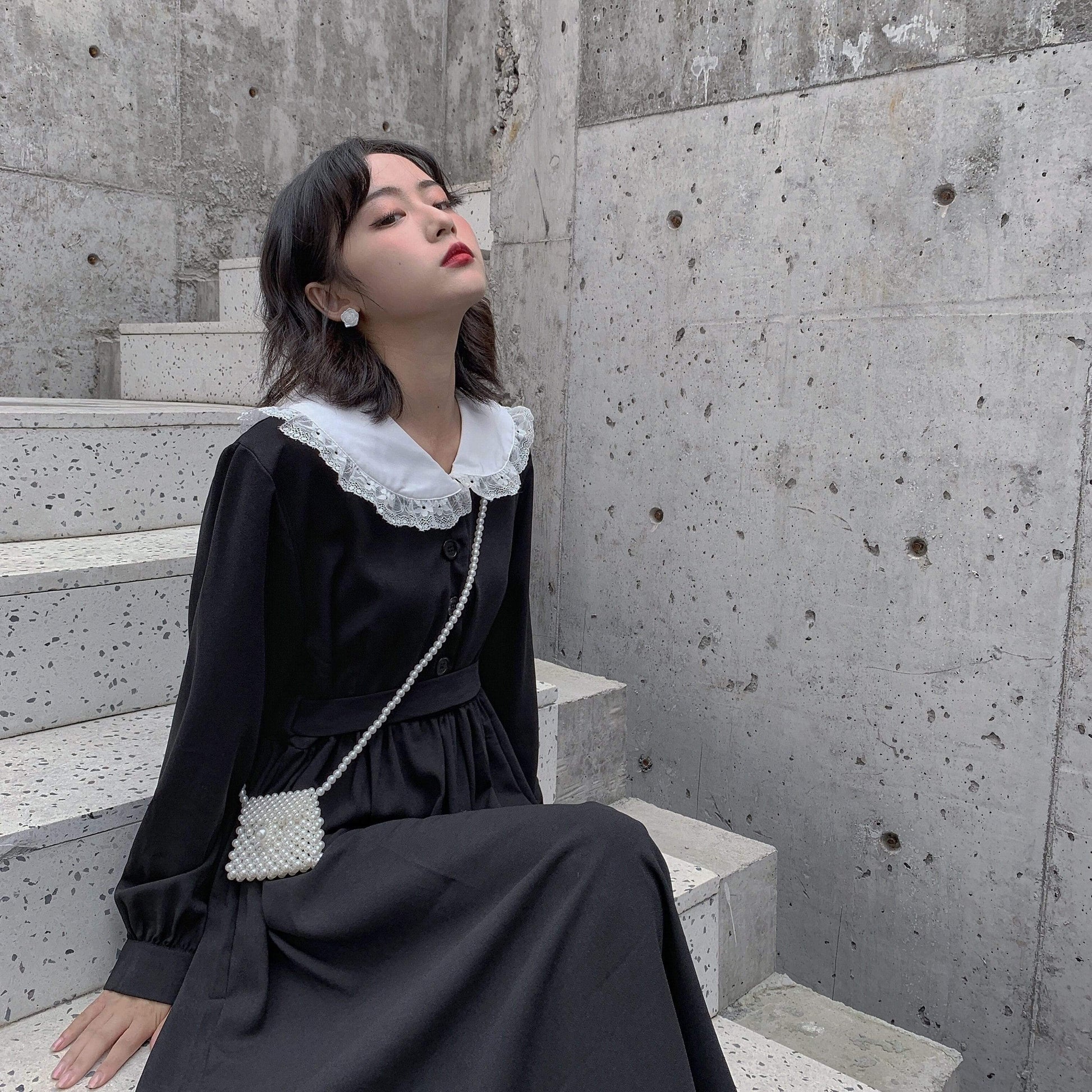 Kinky Cloth 200000347 Black Gothic Lolita Sailor Dress