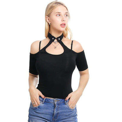 Kinky Cloth Black Hollow Out Bodycon Top