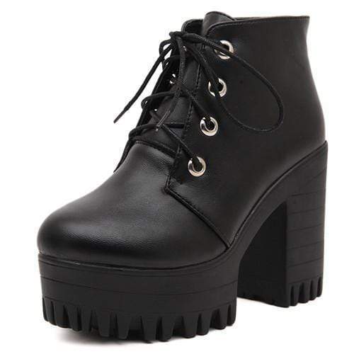 Kinky Cloth 200000998 black / 4.5 Black Laced Platform Boots