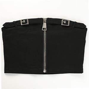 Kinky Cloth 200003588 Black / L Black Tube Zipper Crop Top
