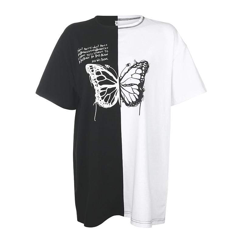 Kinky Cloth 200000791 Black White / S Black White Butterfly Loose T-Shirt
