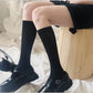 Kinky Cloth black about 40cm / One Size Black White Lolita Socks