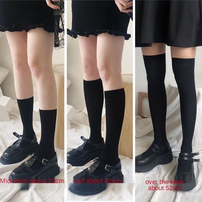 Kinky Cloth Black White Lolita Socks