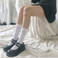 Kinky Cloth white about 30cm / One Size Black White Lolita Socks