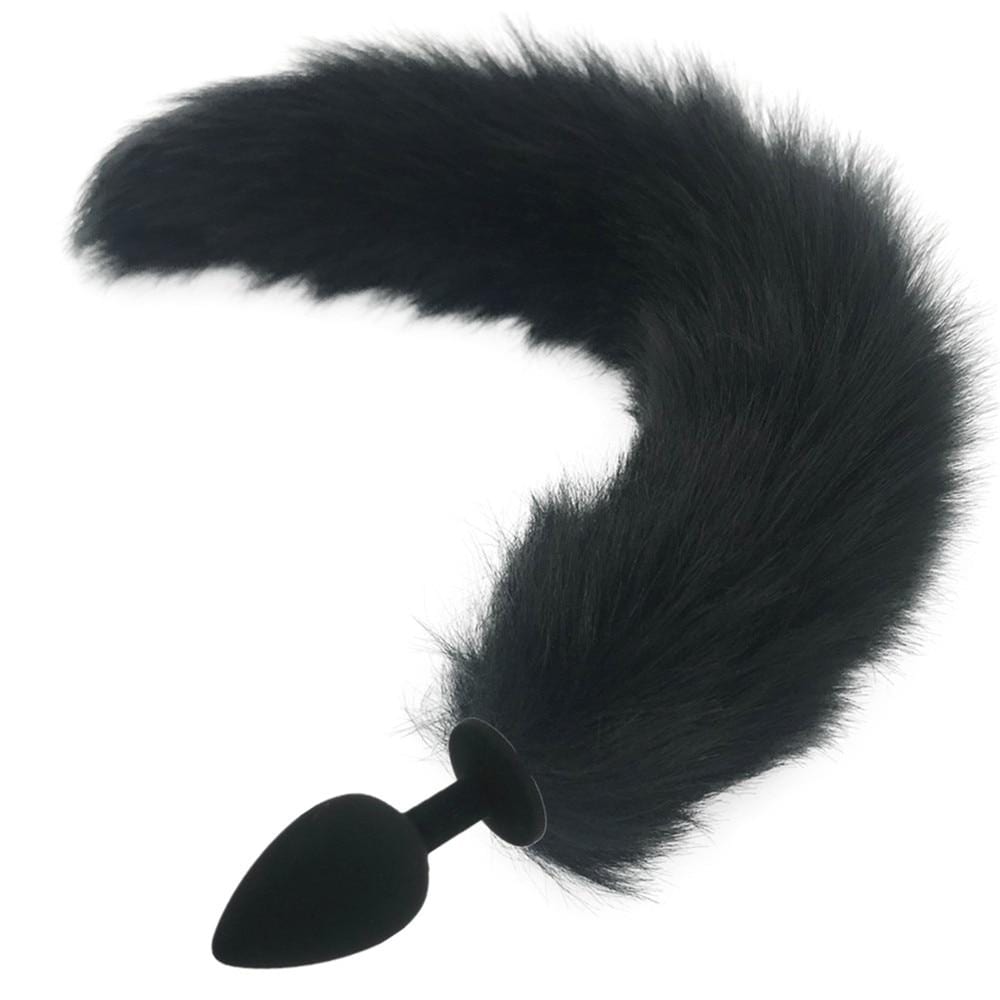 Kinky Cloth Accessories Big 109 Black Wolf Long Tail Plug