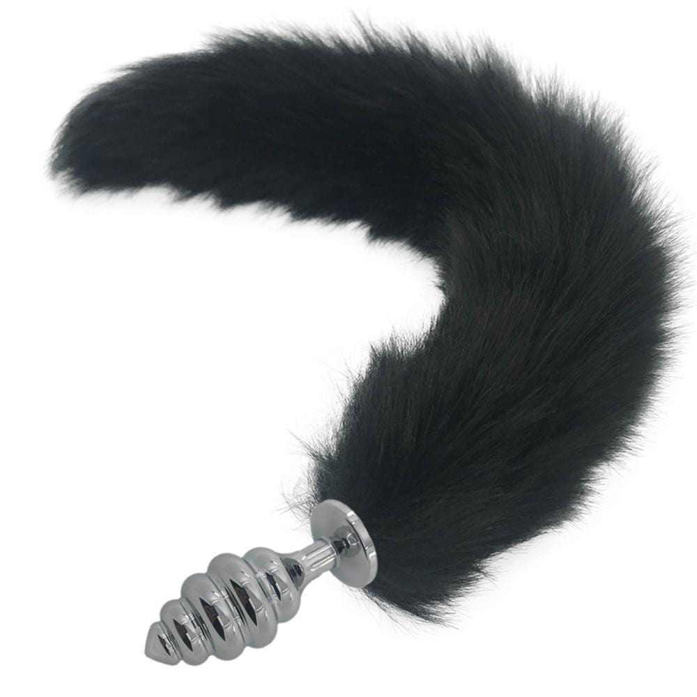 Kinky Cloth Accessories Big 115 Black Wolf Long Tail Plug