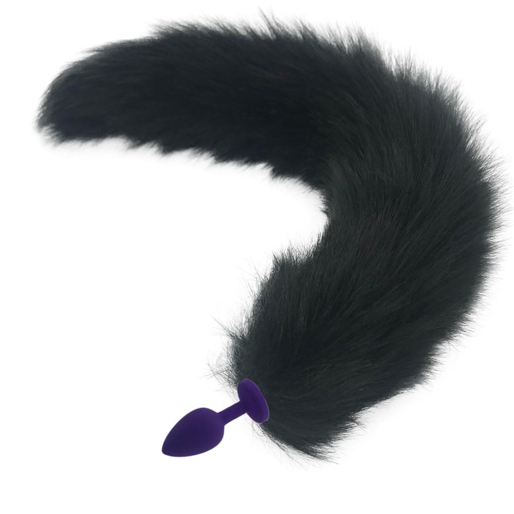 Kinky Cloth Accessories Small 104 Black Wolf Long Tail Plug