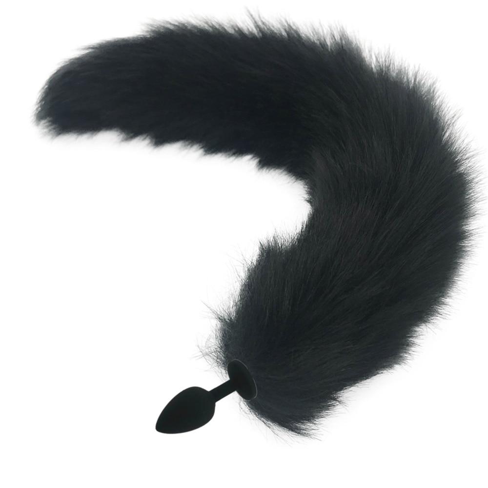 Kinky Cloth Accessories Small 107 Black Wolf Long Tail Plug