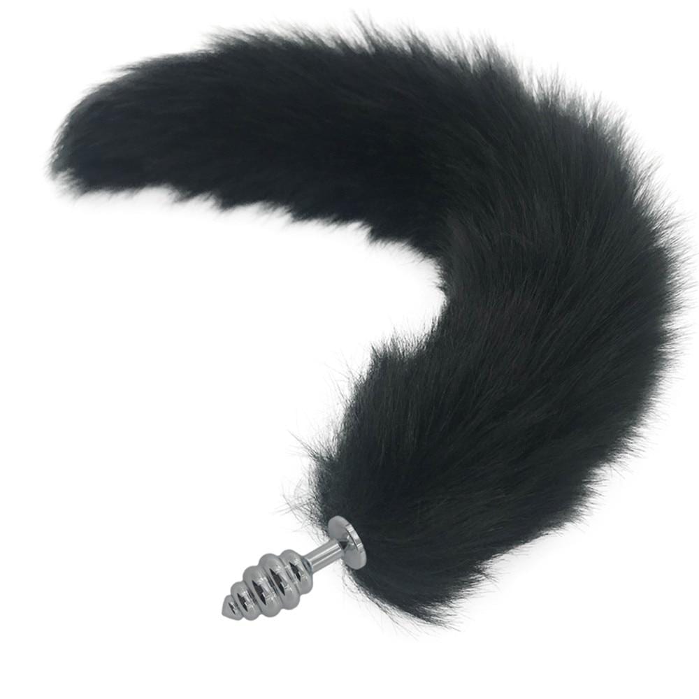 Kinky Cloth Accessories Small 113 Black Wolf Long Tail Plug