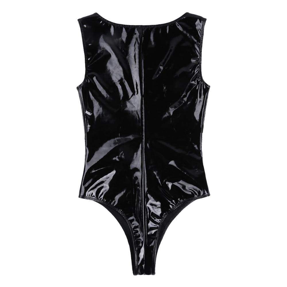 Kinky Cloth Bodysuit Black Zip Up Bodysuit