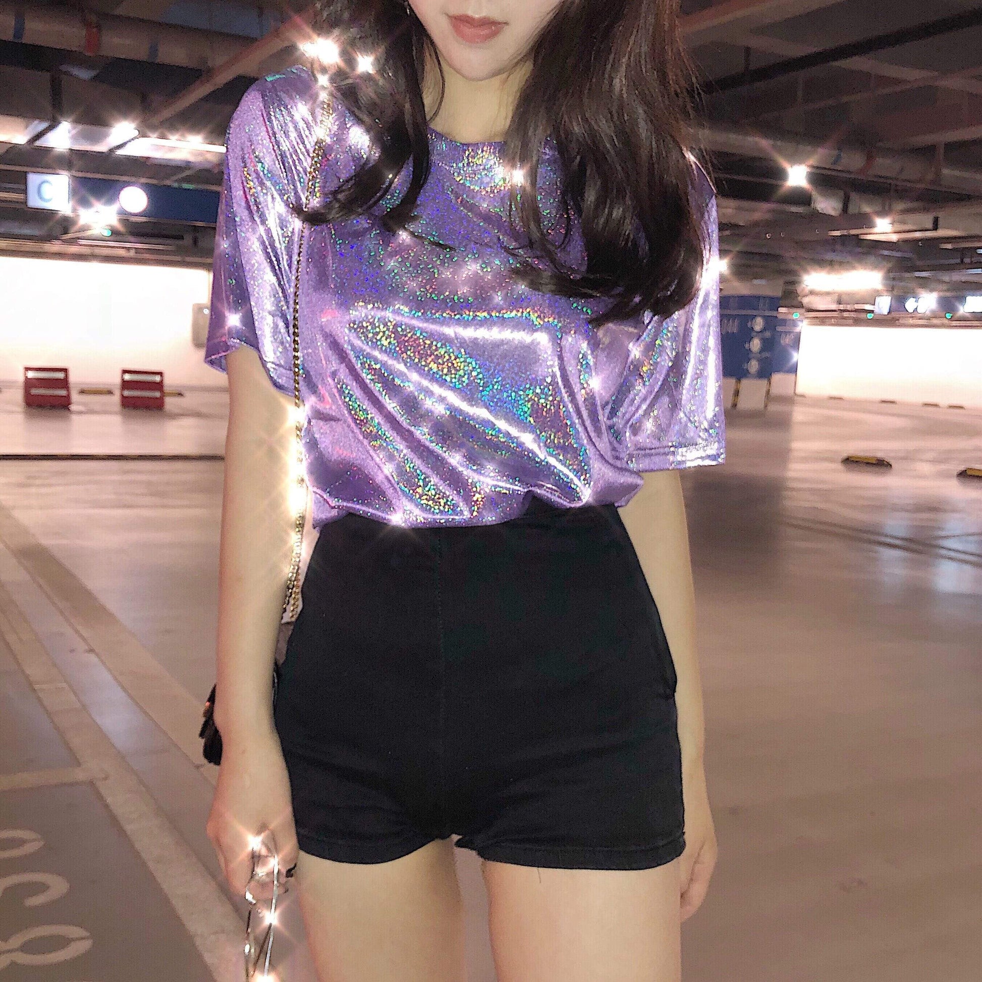 Kinky Cloth Blue / One Size Blade Runner Hologram Top