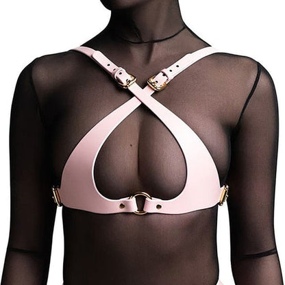 Kinky Cloth TZ-007-P / One size Body Bondage Leather Harness Set
