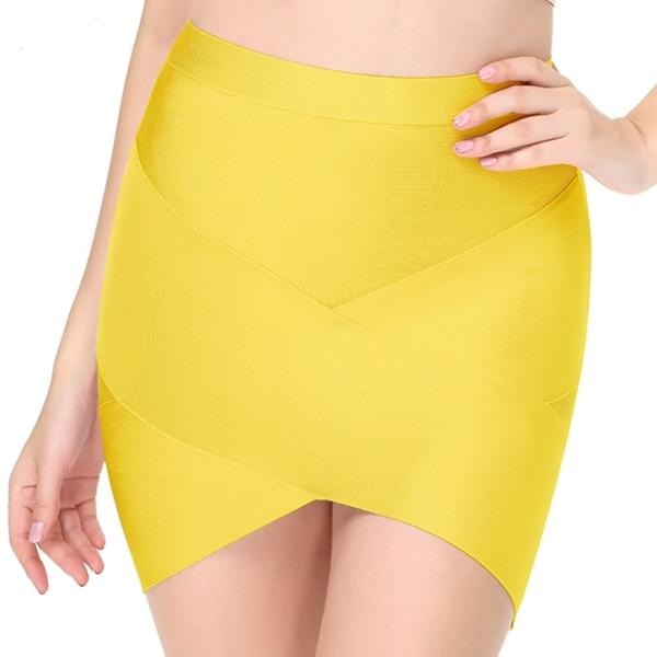 Kinky Cloth 349 Yellow / S Bodycon Slim Pencil Bandage Skirts