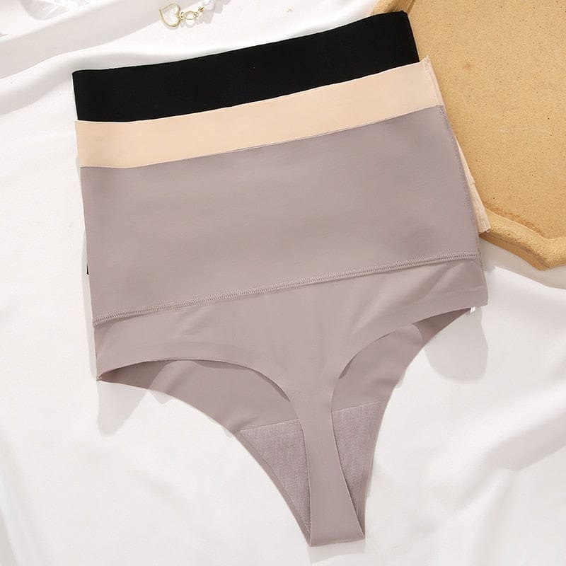 Kinky Cloth Bodyshaper High Waist Seamless Thong Women Panties Underwear Anti-bacteria G-String Female Intimates Lingerie Shapewear Panties