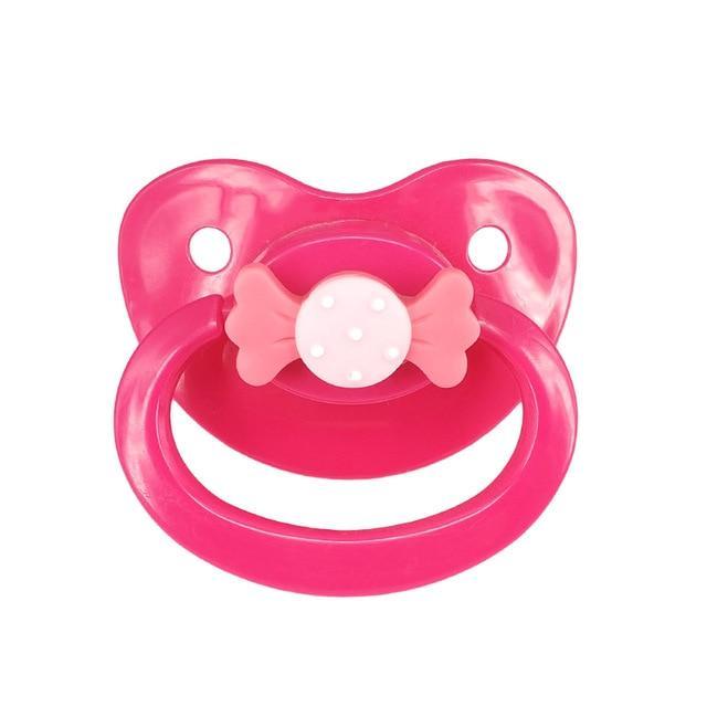 Kinky Cloth Rose Red Bow Adult Pacifier