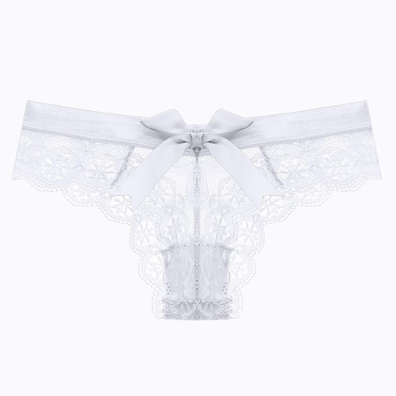 Kinky Cloth 351 White / S Bow Back Lace Panties