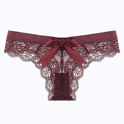 Kinky Cloth 351 Wine Red / S Bow Back Lace Panties