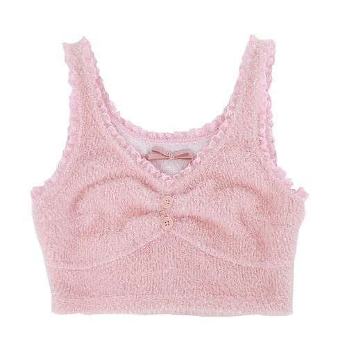 Kinky Cloth Pink / S Bow Cami Crop Top