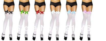 Kinky Cloth Socks Bow Thigh High Stockings