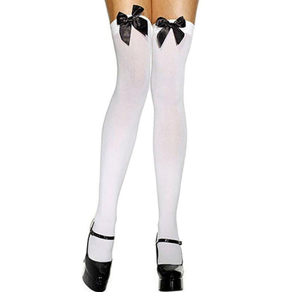 Bow Tie Thigh High Stockings