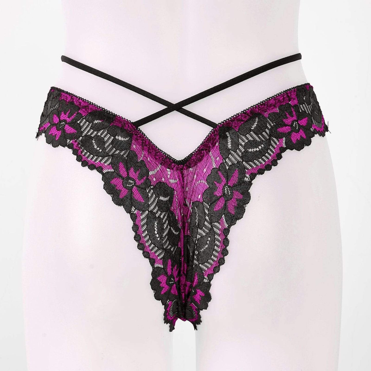 Kinky Cloth 351 Bowknot Floral Lace String Panties
