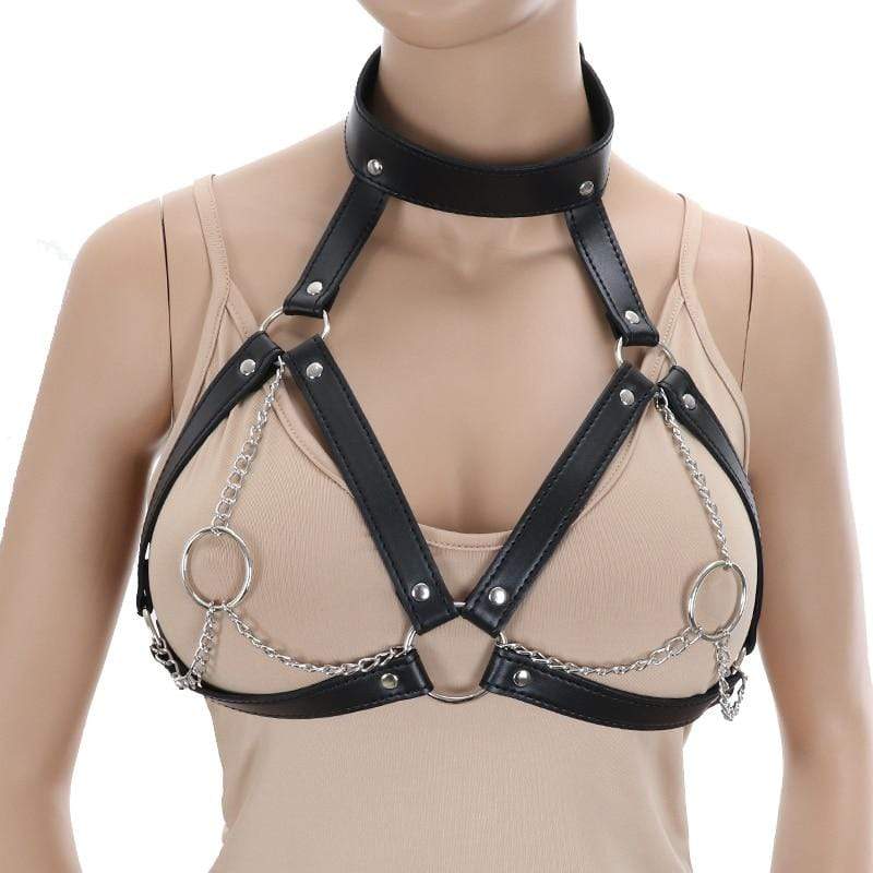 Kinky Cloth pg118 / One Size Breast and Collar Harness