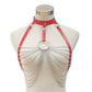 Kinky Cloth Harnesses Red Breast Chain Harness