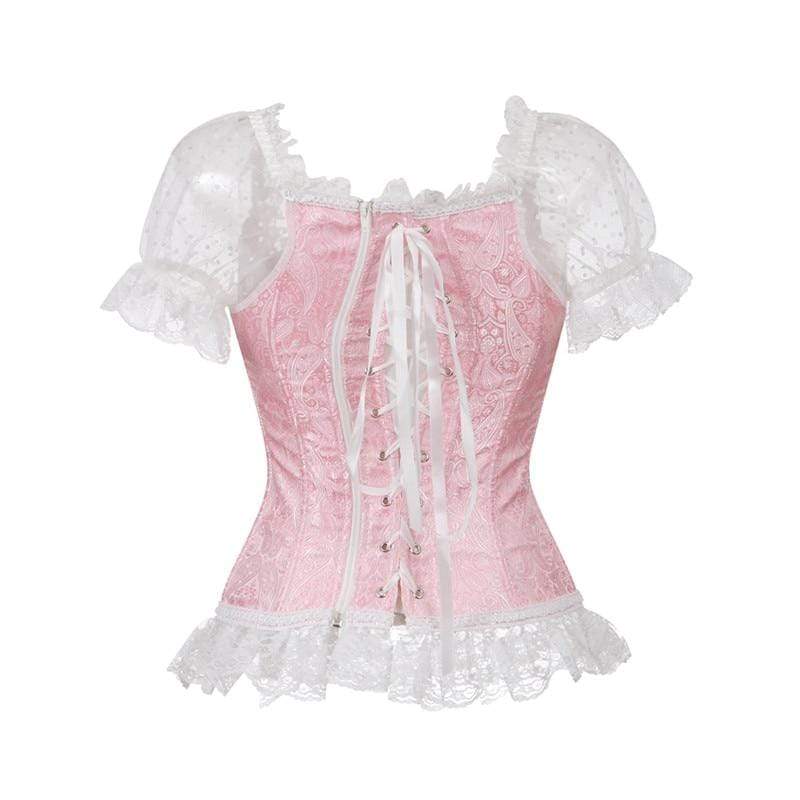 Kinky Cloth 200001885 Brocade Corset Lace Up With Sleeves