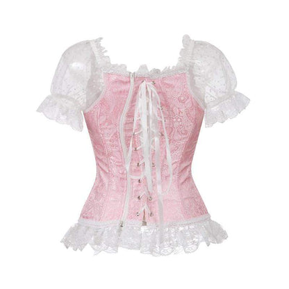 Kinky Cloth 200001885 Brocade Corset Lace Up With Sleeves