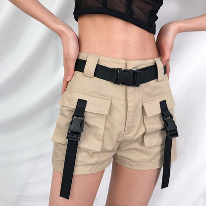 Kinky Cloth 200000367 Buckle Flap Pockets Cargo Shorts