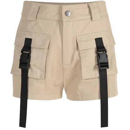 Kinky Cloth 200000367 no belt / L Buckle Flap Pockets Cargo Shorts